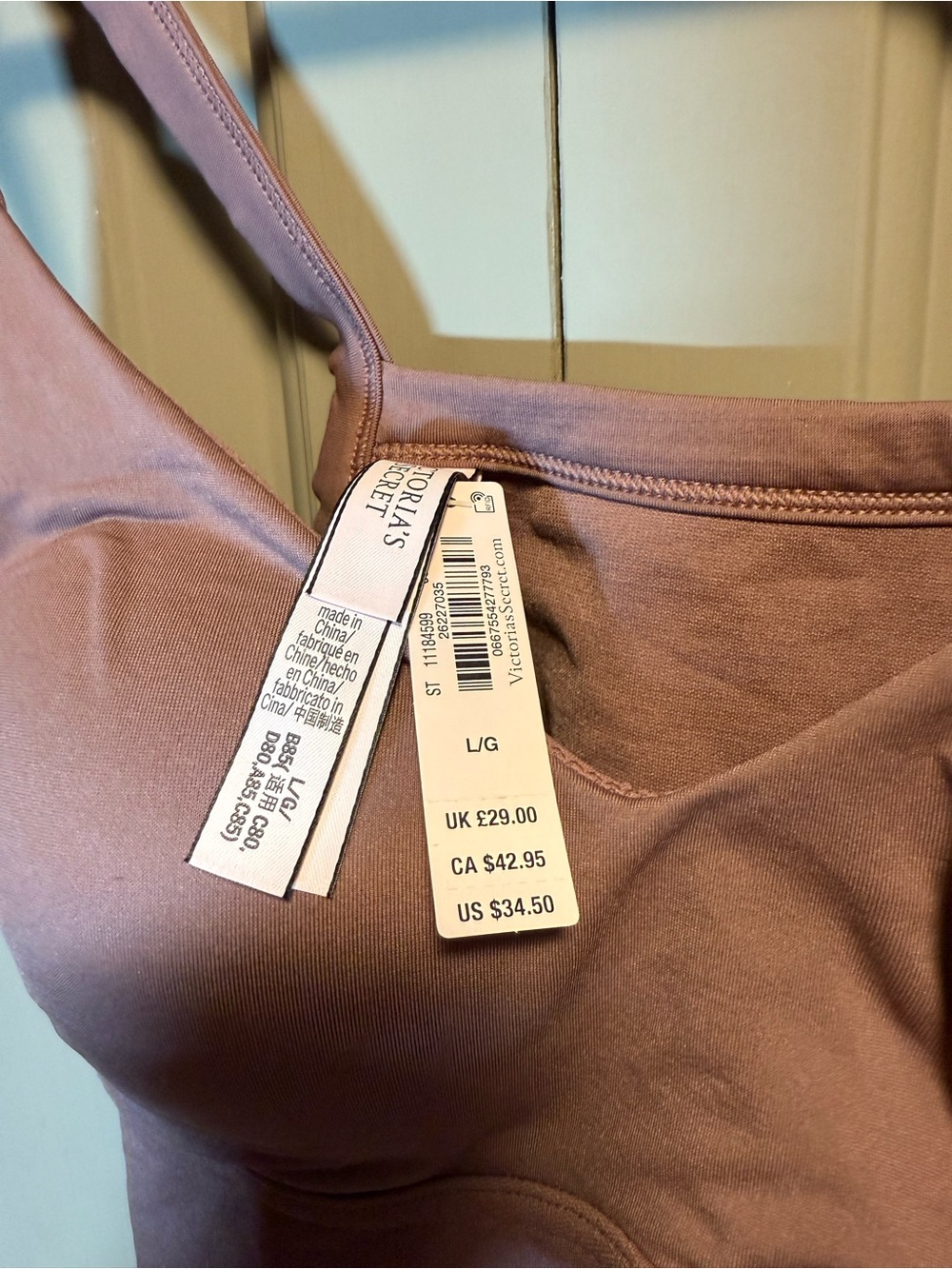 PINK Victoria's Secret Mauve Padded Longline Bralette - Picture 2 of 4